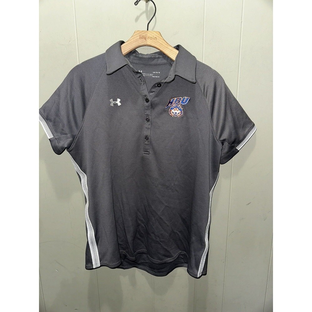 Under Armour Heatgear HBU Houston Baptist Huskies Polo Shirt Womens Sz Lg